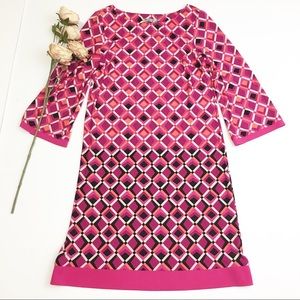 Eliza J Geometric Print Long Sleeve Dress
